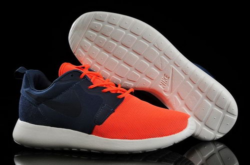 Nike Roshe Run Hyperfuse 3m Reflective Mens Shoes Dark Blue Orange Factory Store
